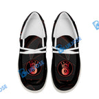 BlueJose Billiards 8 Ball Flame Luxury White Canvas Loafer Shoes (4 Colors)