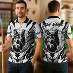 BlueJose Billiards Ball 8 Flame Wolf White Personalized Name, Team Name Unisex Shirt