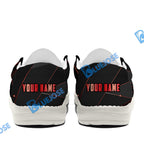 BlueJose Billiards 8 Ball Flame Luxury White Canvas Loafer Shoes (4 Colors)
