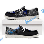 BlueJose Billiards 8 Chain Scar Wolf White Canvas Loafer Shoes (4 Colors)