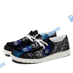 BlueJose Billiards 8 Chain Scar Wolf White Canvas Loafer Shoes (4 Colors)