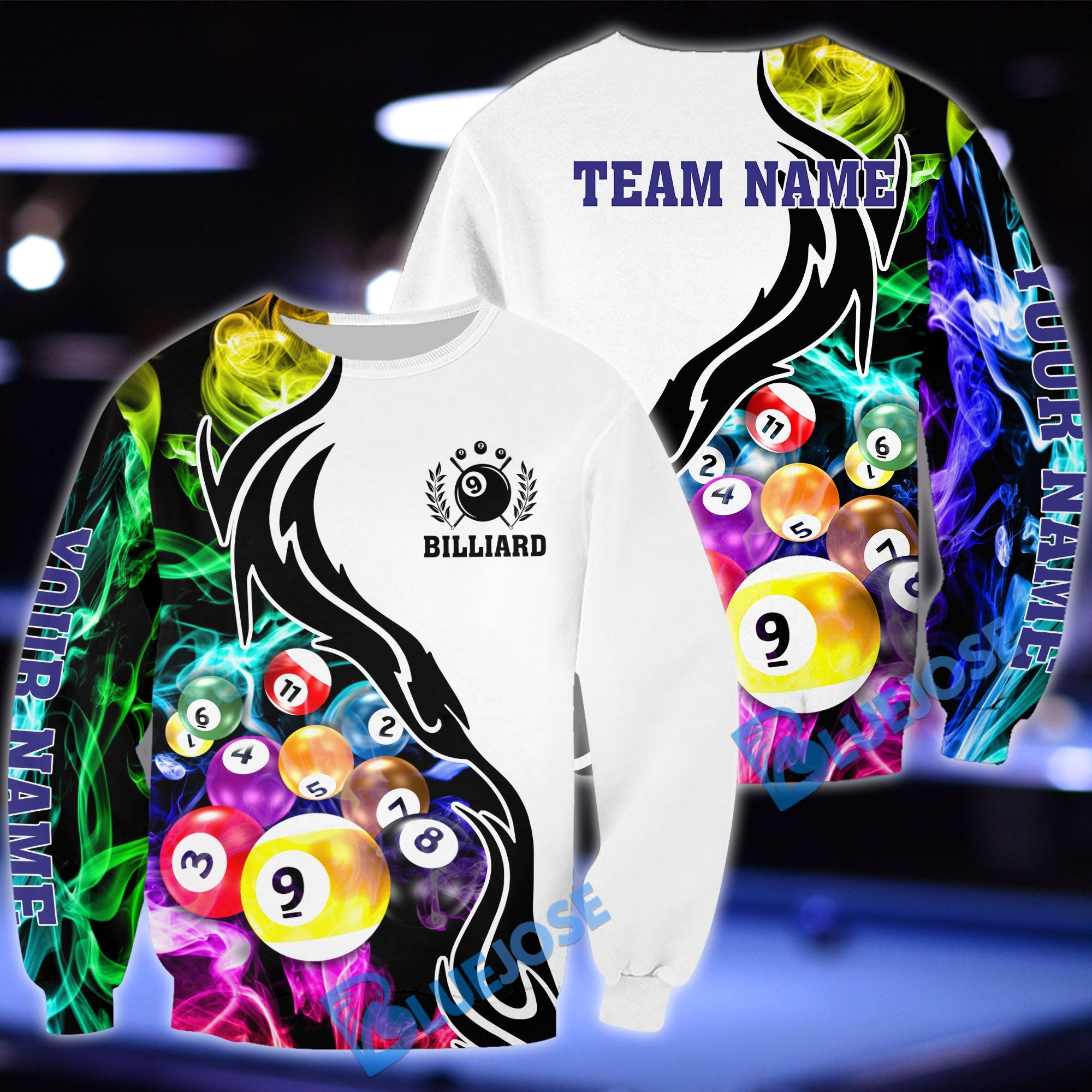 BlueJose Billiard 9 Ball Customized Name 3D Shirt