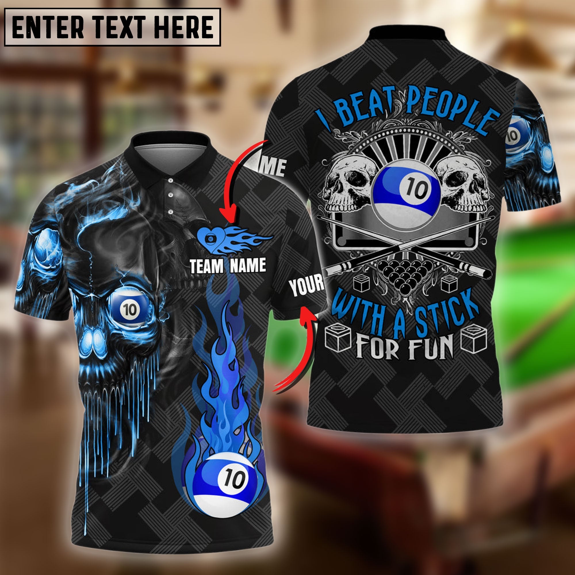 BlueJose Ball 10 Cue Billiards Expert Personalized 3D Shirt