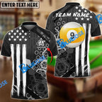 BlueJose Billiards 8 ball & 9 Ball New USA Personalized Name, Team Name Shirt (4 Colors)