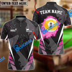 BlueJose Billiards Ball 9 Dream Tournament Personalized Name, Team Name Shirt (6 Colors)