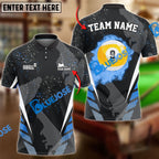 BlueJose Billiards Ball 9 Dream Tournament Personalized Name, Team Name Shirt (6 Colors)