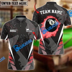 BlueJose Billiards Ball 8 Dream Tournament Personalized Name, Team Name Shirt (6 Colors)
