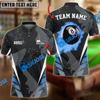 BlueJose Billiards Ball 8 Dream Tournament Personalized Name, Team Name Shirt (6 Colors)