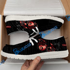 BlueJose Billiards Ball 8 Crown White Canvas Loafer Shoes (4 Colors)