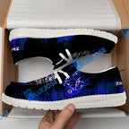 BlueJose Billiards 8 Ball Fusion Skulls White Canvas Loafer Shoes (4 Colors)