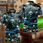 BlueJose Billiards Creepy Thunder Skull Personalized Name Team Name Shirt (6 Colors)