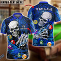 BlueJose Billiards Ball 8 Skull Lightning Personalized Name & Team Name Shirt (4 Colors)