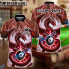 BlueJose Billiards 8 Ball Thunder Dragon Personalized Name, Team Name Shirt (4 Colors)
