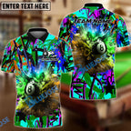 BlueJose Billiards 8 Ball Graffiti Explosion Paint Personalized Name, Team Name Shirt (4 Colors)