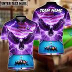 BlueJose Billiards Ball 8 Pool American Eagle Thunder Personalized Name & Team Name Shirt (4 Colors)
