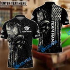 BlueJose Billiards Ball 8 Camo Punisher Skull Personalized Name & Team Name Shirt (4 Colors)