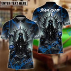 BlueJose Billiards Ball 8 Pool Skull Hell Throne Personalized Name & Team Name Shirt (4 Colors)