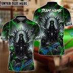 BlueJose Billiards Ball 8 Pool Skull Hell Throne Personalized Name & Team Name Shirt (4 Colors)