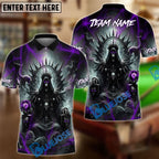 BlueJose Billiards Ball 8 Pool Skull Hell Throne Personalized Name & Team Name Shirt (4 Colors)