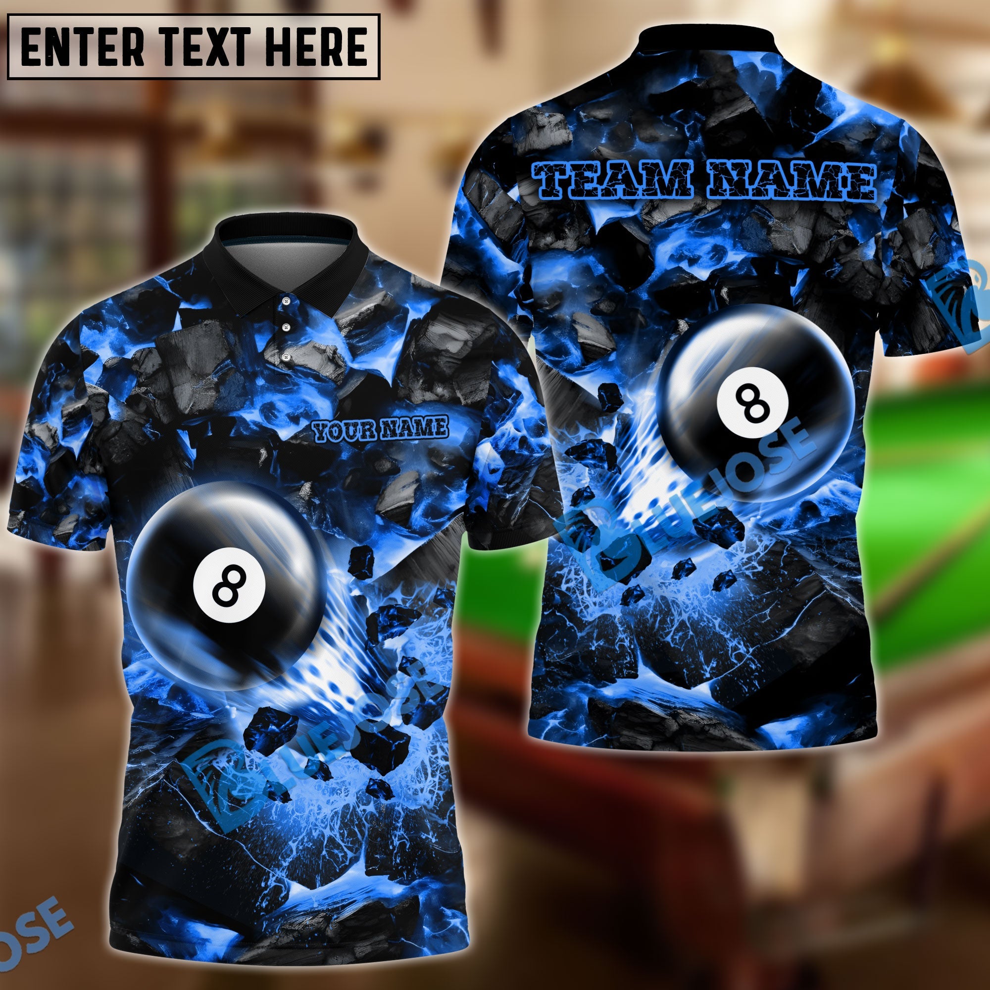 BlueJose Billiards Ball 8 Shoot And Destroy Personalized Name Shirt (4 Colors)