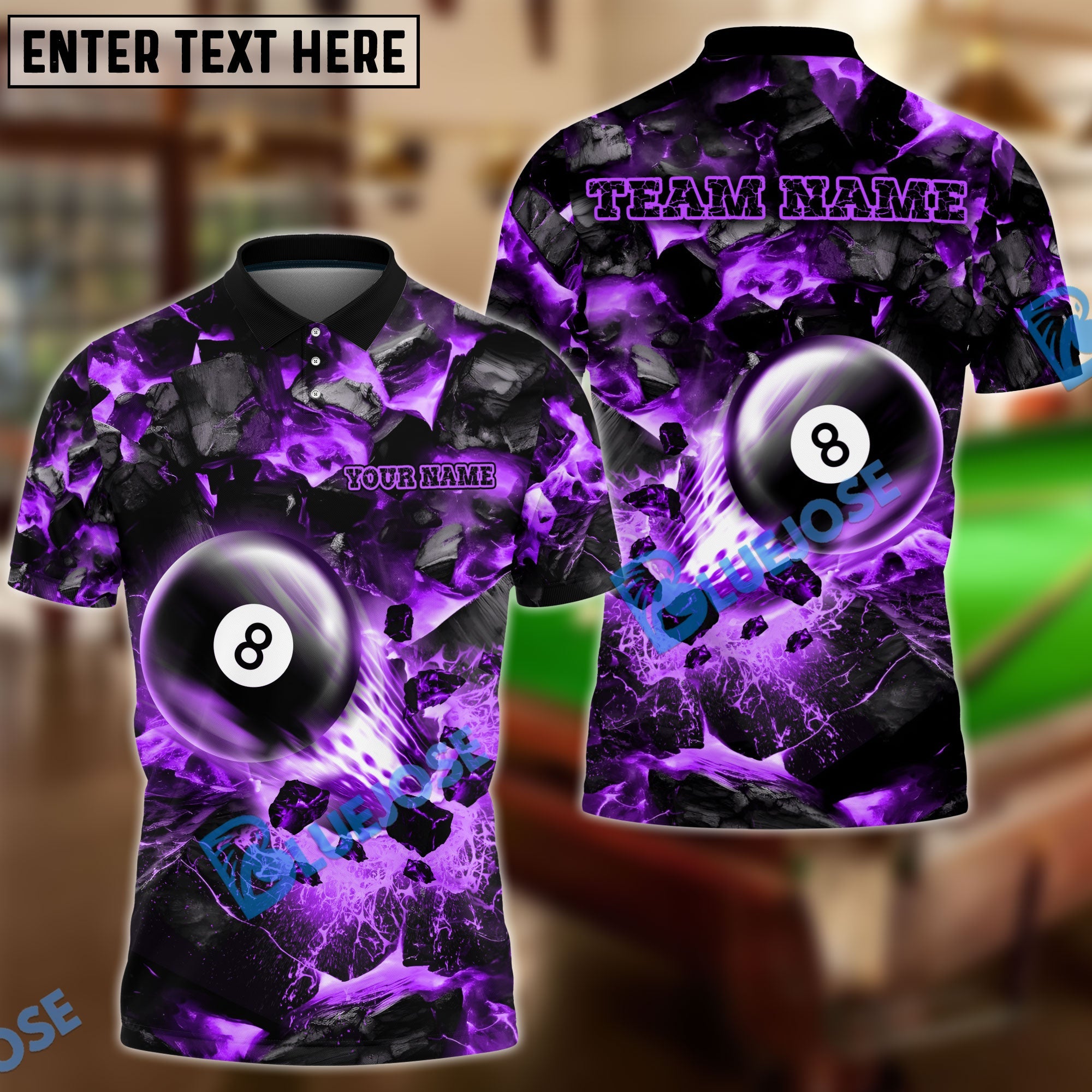 BlueJose Billiards Ball 8 Shoot And Destroy Personalized Name Shirt (4 Colors)