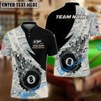 BlueJose Billiards Ball 8 Flame Camo Personalized Name Shirt (4 Colors)