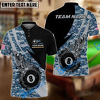 BlueJose Billiards Ball 8 Flame Camo Personalized Name Shirt (4 Colors)