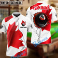 BlueJose Billiards Ball 8 Fire Canadian Flag Personalized Name, Team Name Unisex Shirt