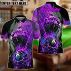 BlueJose Billiards 8-Ball Tiger Fire Chain Personalized Name Shirt (4 Colors)