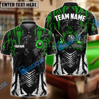BlueJose Billiards 8-Ball Fire Spike Personalized Name Shirt (4 Colors)