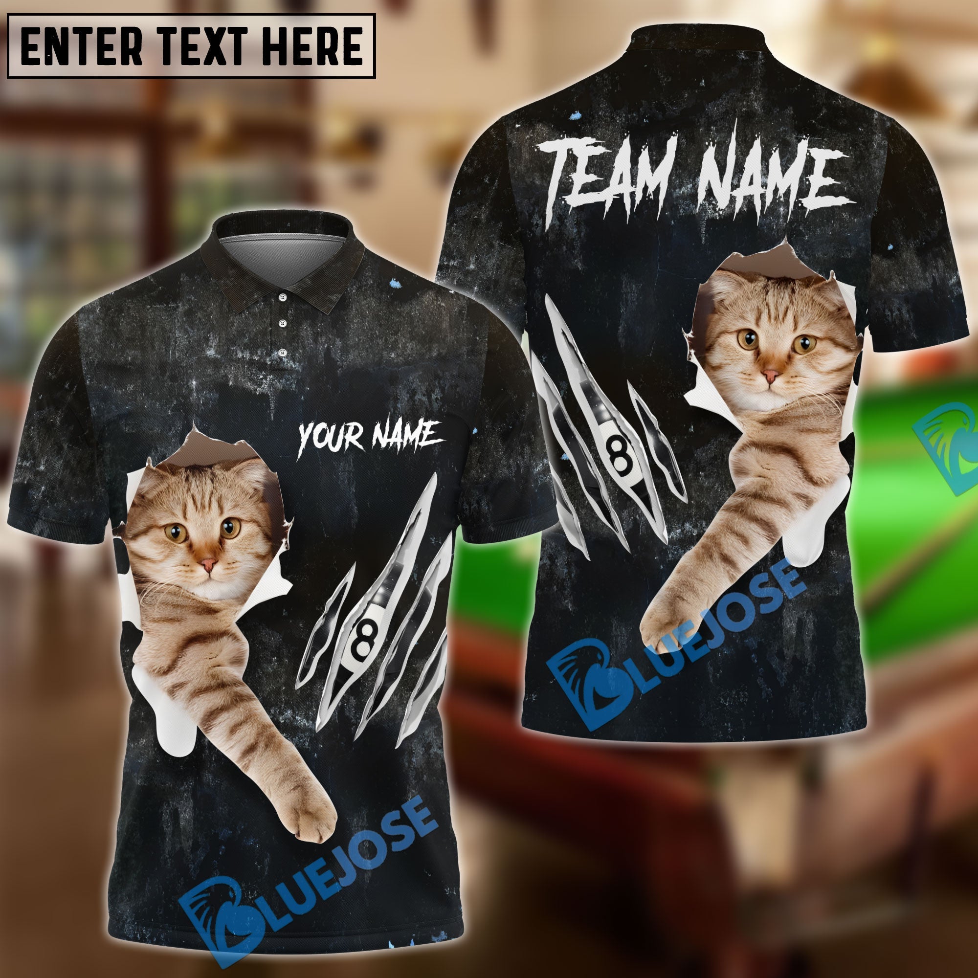 BlueJose Billiards Ball 8 Cat Mew Personalized Shirt (2 Colors)