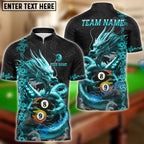 BlueJose Billiards 8 Ball 9 Ball Golden Dragon Yin And Yang Personalized Name Shirt (4 Colors)