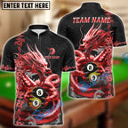 BlueJose Billiards 8 Ball 9 Ball Golden Dragon Yin And Yang Personalized Name Shirt (4 Colors)