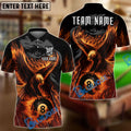 BlueJose Billiards Ball 8 Burning Eagle Personalized Name Shirt (4 Colors)