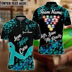 BlueJose Billiards Ball 8 Love Hope Cure For Awareness Personalized Name, Team Name Unisex Shirt (4 Colors)