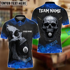 BlueJose Billiards Ball 8 Skull Thunder Personalized Name Shirt (4 Colors)