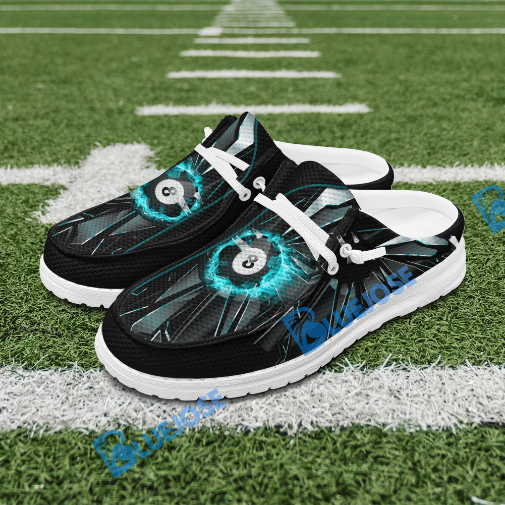 BlueJose Billiards Ball 8 Fire Broken Glass Mesh Dude Shoes (4 Colors)