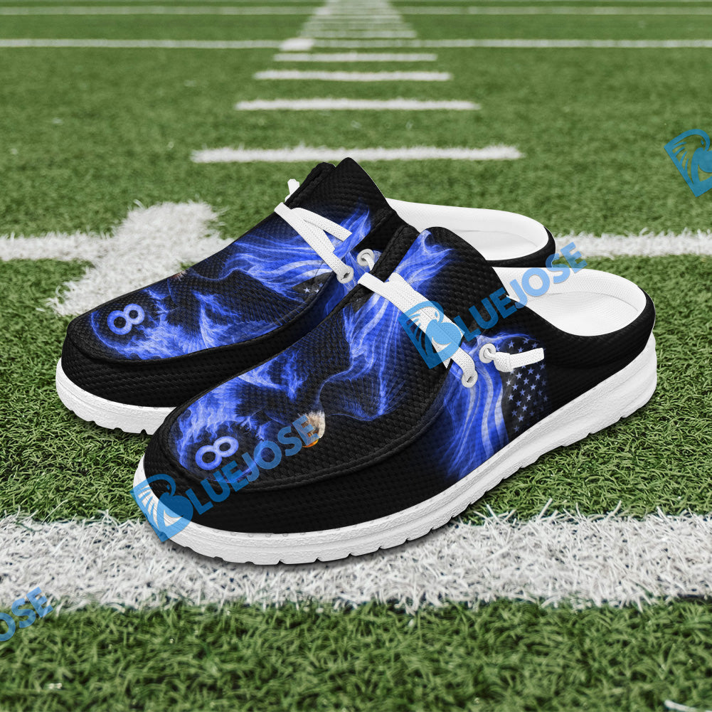 BlueJose Billiards Ball 8 Eagle Flag Flame Mesh Dude Shoes (4 Colors)