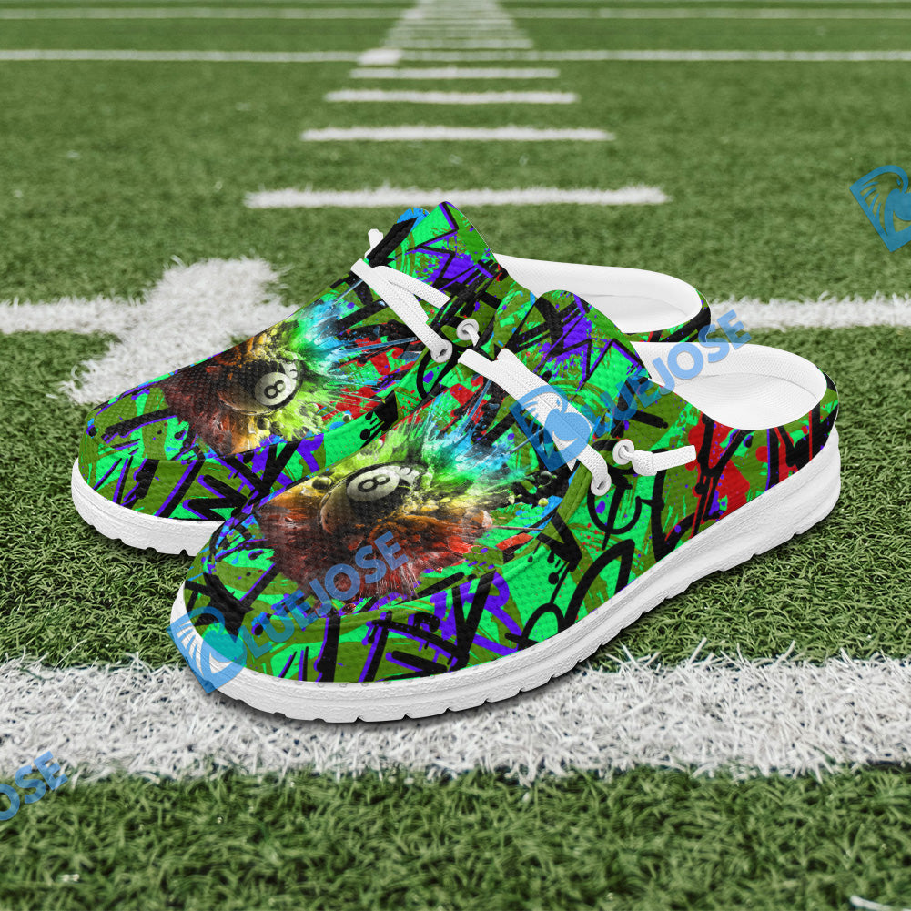BlueJose Billiards 8 Ball Graffiti Explosion Paint Mesh Dude Shoes (4 Colors)