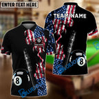 BlueJose Billiards Ball 8 And 9 American Smoke Flag Deep Fantasy Personalized Shirt (2 Colors)