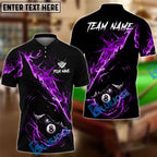 BlueJose Billiards Ball 8 Dark Shark Customized Name, Team Name 3D Shirt (4 Colors)