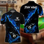 BlueJose Billiards Ball 8 Dark Shark Customized Name, Team Name 3D Shirt (4 Colors)