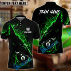 BlueJose Billiards Ball 8 Dark Shark Customized Name, Team Name 3D Shirt (4 Colors)