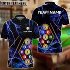 BlueJose Billiards Ball 9 Black Thunder Lightning Customized Name, Team Name 3D Shirt (6 Colors)