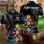 BlueJose Billiards Ball 9 Black Thunder Lightning Customized Name, Team Name 3D Shirt (6 Colors)