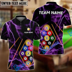 BlueJose Billiards Ball 9 Black Thunder Lightning Customized Name, Team Name 3D Shirt (6 Colors)