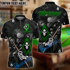 BlueJose Billiards 8-Ball Dead Reaper Cue Personalized Name Shirt (4 Colors)