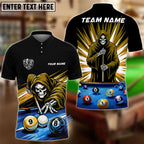 BlueJose Billiards 8 Ball 9 Ball Reaper Cue Master Customized Name, Team Name 3D Shirt (6 Colors)