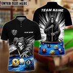 BlueJose Billiards 8 Ball 9 Ball Reaper Cue Master Customized Name, Team Name 3D Shirt (6 Colors)