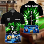 BlueJose Billiards 8 Ball 9 Ball Reaper Cue Master Customized Name, Team Name 3D Shirt (6 Colors)
